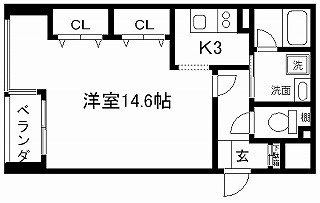 京都市中京区梅忠町のマンションの間取り