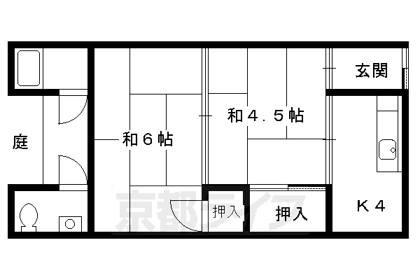 京都市南区吉祥院西浦町のアパートの間取り