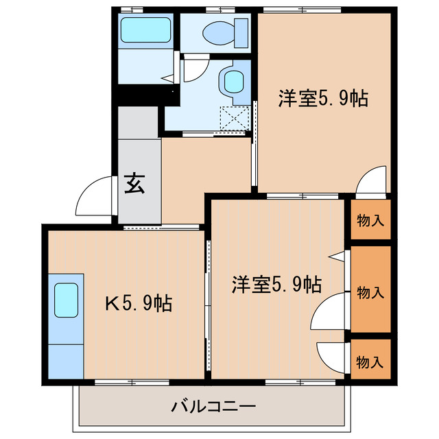 掛川市中のアパートの間取り