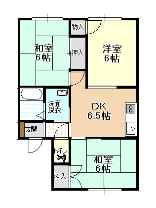 パレーシャル桜川Bの間取り