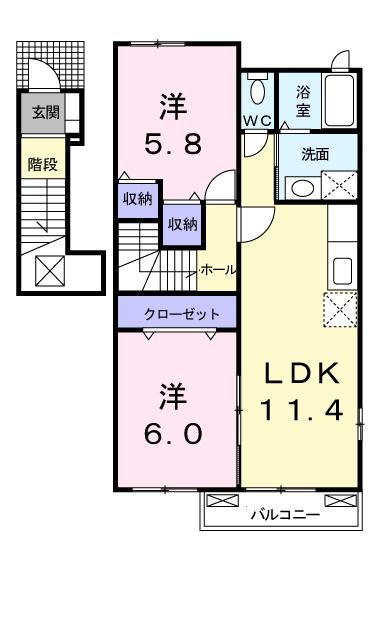 ワンネスサピーＢの間取り