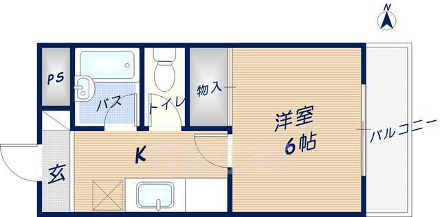 東大阪市若江北町のマンションの間取り