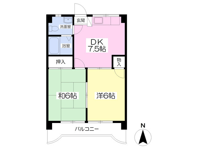 【松山市愛光町のマンションの間取り】