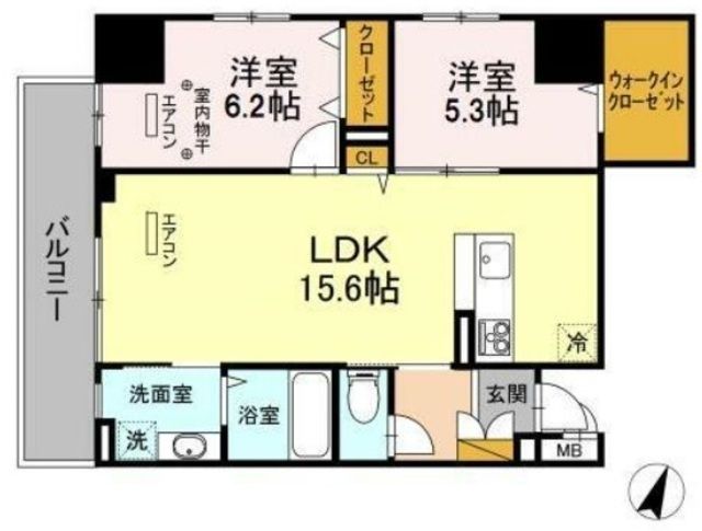 【千葉市中央区新宿のマンションの間取り】