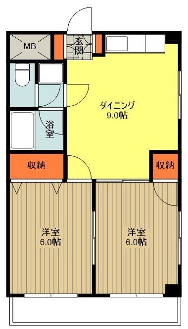 北八マンションの間取り