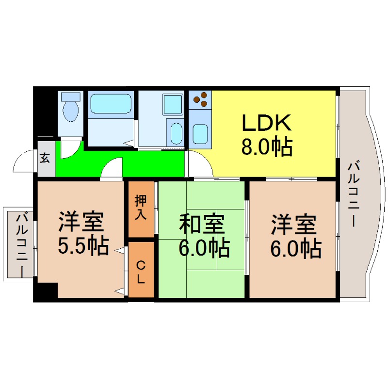 【名古屋市熱田区一番のマンションの間取り】