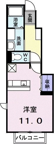 豊川市長沢町のアパートの間取り