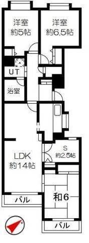 鎌倉市笛田のマンションの間取り