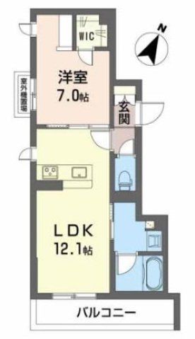 東大阪市稲田上町のマンションの間取り