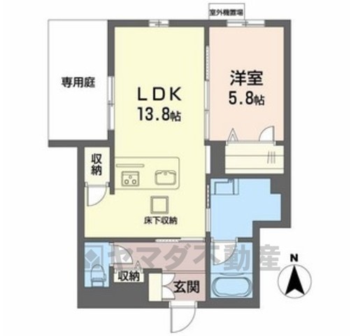 箕面市瀬川のマンションの間取り