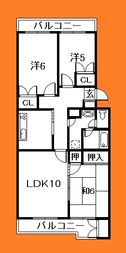 船橋市印内のマンションの間取り