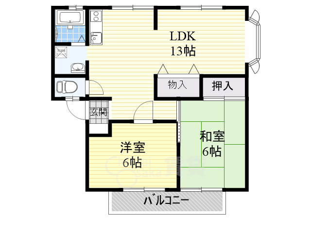 茨木市新堂のアパートの間取り