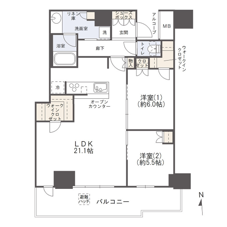 シエリアタワー大阪堀江の間取り