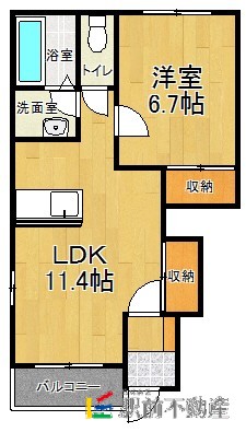 うきは市浮羽町東隈上のアパートの間取り