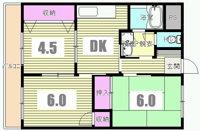 八王子市絹ケ丘のマンションの間取り