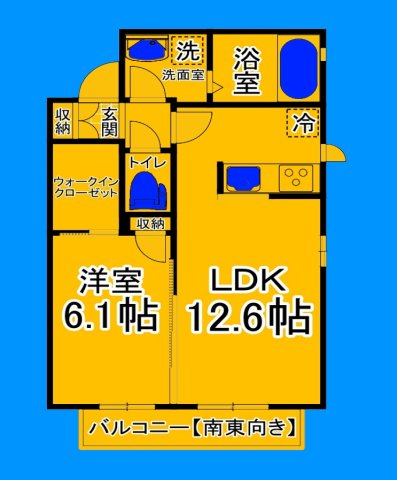 堺市北区中百舌鳥町のアパートの間取り