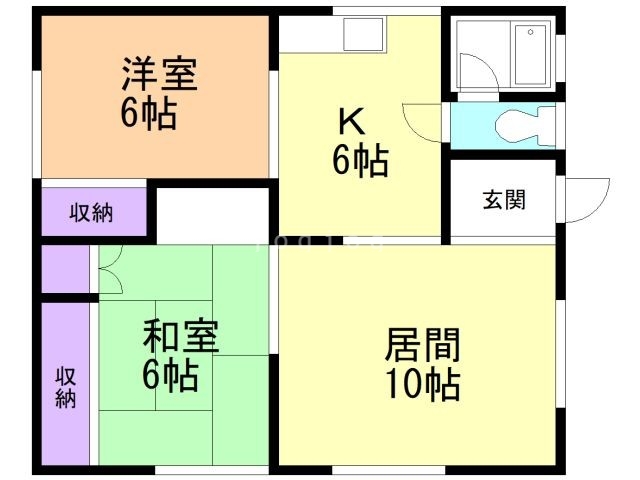 函館市鍛治のアパートの間取り