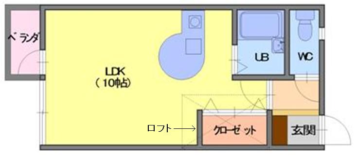 金沢市鳴和のアパートの間取り