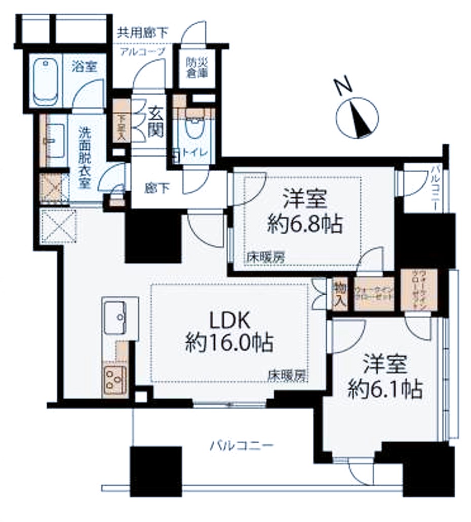 プラウド新虎通りの間取り