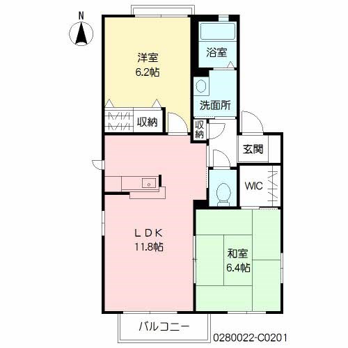 宮若市本城のアパートの間取り