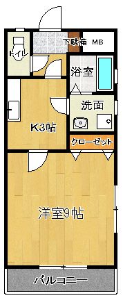 久留米市野伏間のアパートの間取り