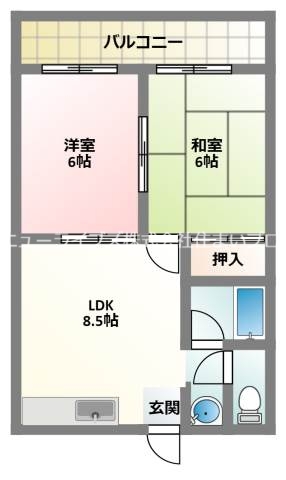 寝屋川市池田本町のマンションの間取り