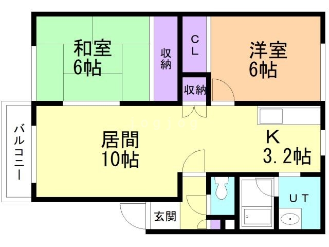 札幌市西区八軒三条東のアパートの間取り