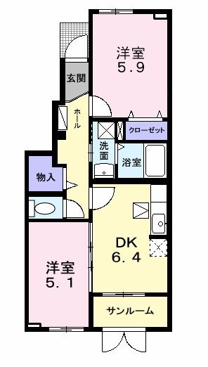 新潟市南区根岸のアパートの間取り