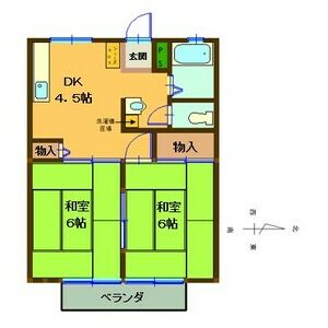 エステイト中島 Bの間取り