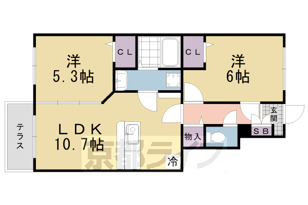 京都市伏見区横大路菅本のアパートの間取り