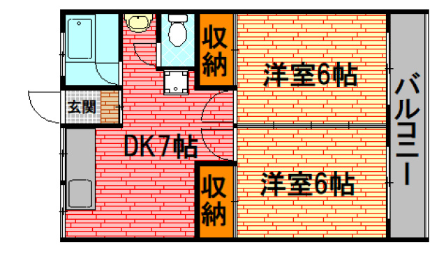 三次市十日市東のアパートの間取り