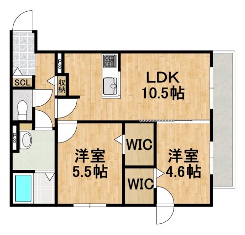 アルファスクエア末広３丁目の間取り