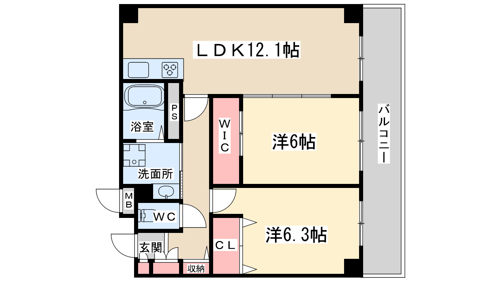 京阪本線 北浜駅 徒歩6分 14階建 築28年の間取り写真