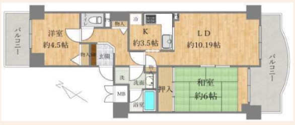 高取台ロイヤルマンションの間取り写真