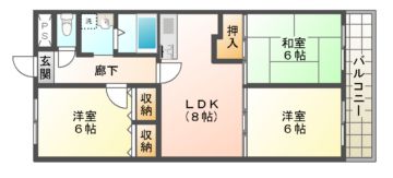 京阪宇治線 三室戸駅 徒歩10分 3階建 築37年の間取り写真