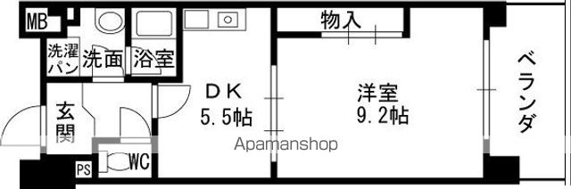 近鉄奈良線 布施駅 徒歩5分 9階建 築24年の間取り写真