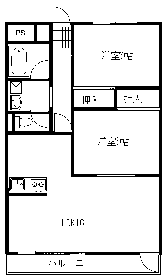 ヴィラ大国　Iの間取り