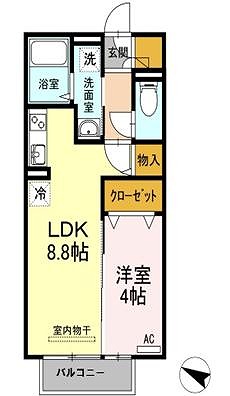 大竹市新町のアパートの間取り