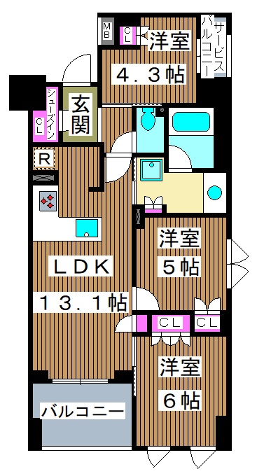 プライマル練馬豊島園の間取り