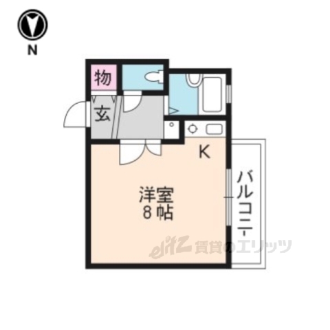 京都市右京区梅津段町のマンションの間取り