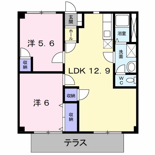 北九州市門司区大字田野浦のアパートの間取り