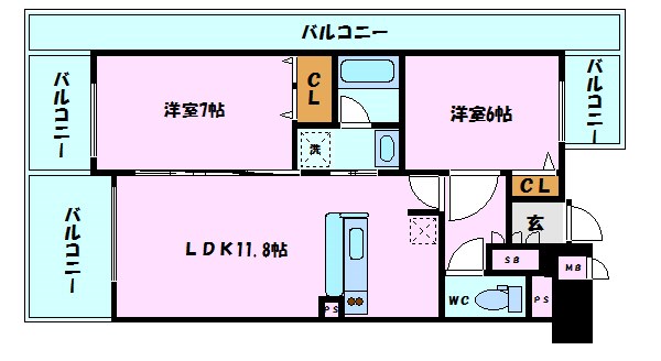 エステムプラザ神戸西5ミラージュの間取り