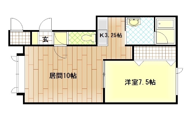 旭川市春光七条のアパートの間取り