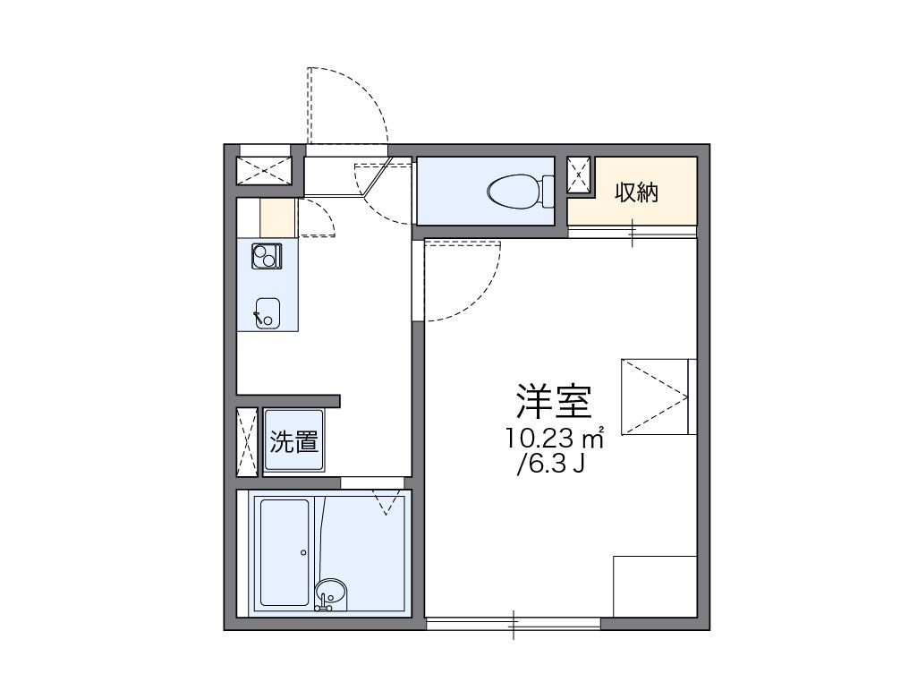 鶴ヶ島市脚折町のアパートの間取り