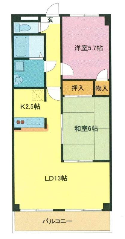 さいたま市浦和区大東のマンションの間取り