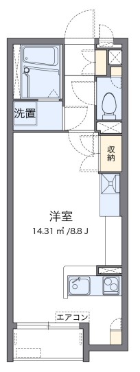 千葉市稲毛区稲毛のアパートの間取り