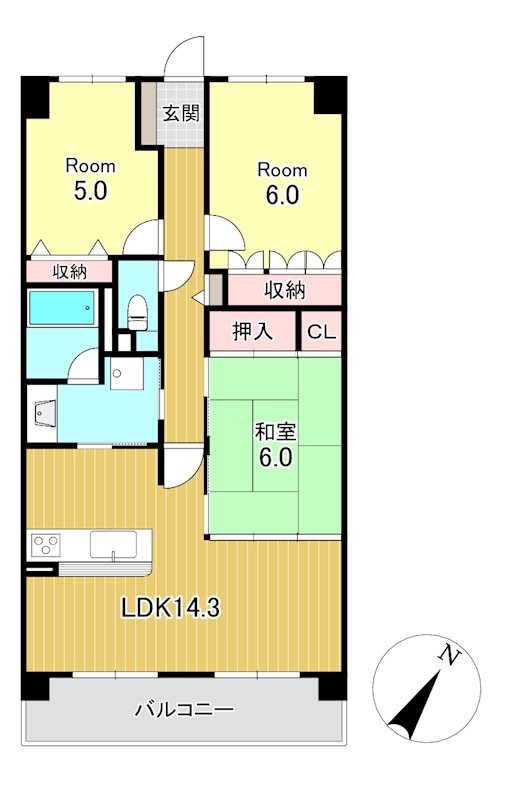 シャルマンコーポレイクシティ瀬田の間取り