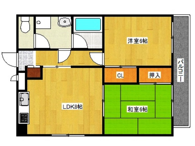 神戸市灘区灘南通のマンションの間取り