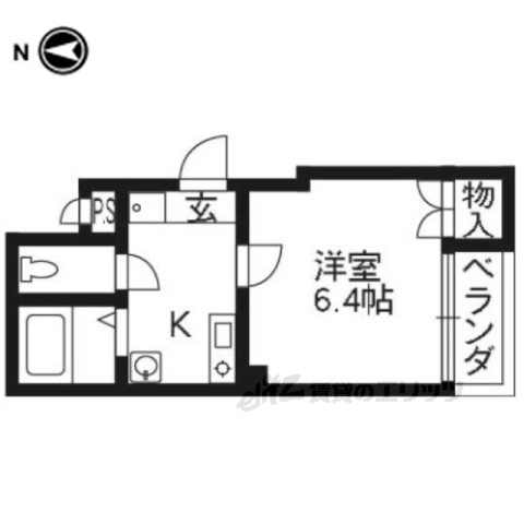 京都市下京区中野之町のマンションの間取り