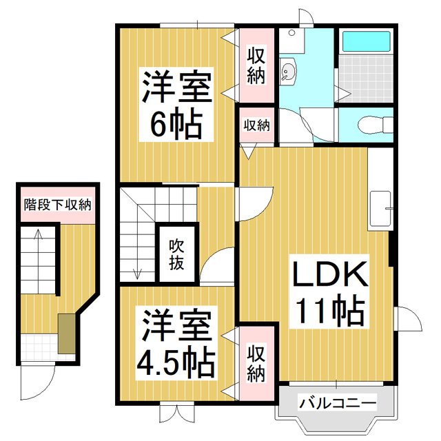 安曇野市穂高柏原のアパートの間取り